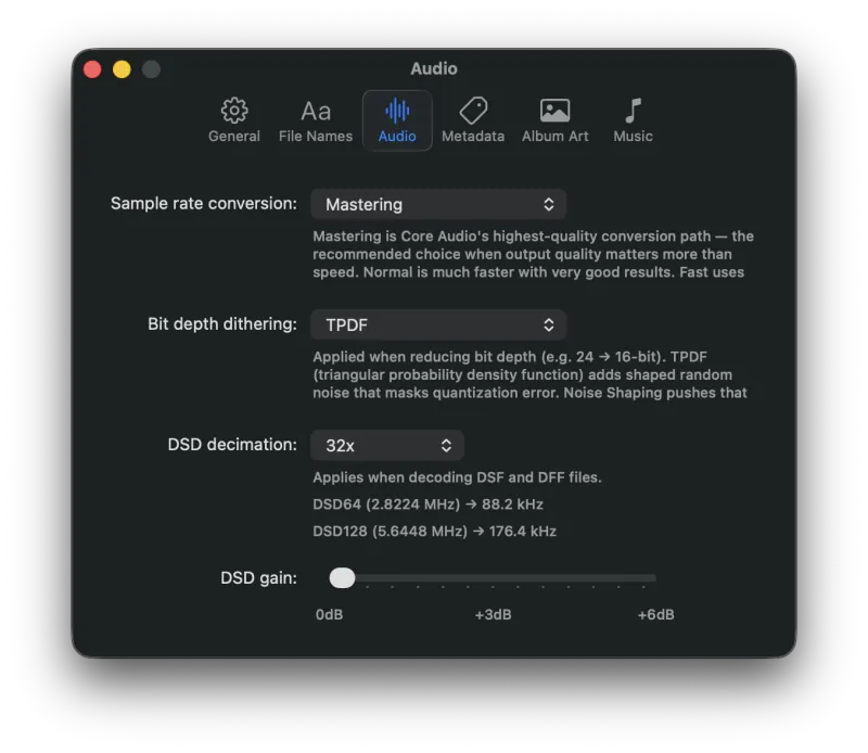 MP3 Encoder Settings Audio tab